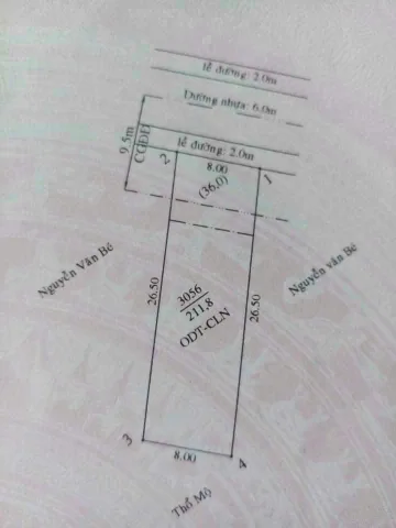 Bán đất 224.6m² 6 tỷ tại Phường Phú Mỹ Thành phố Thủ Dầu Một