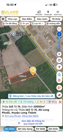 Bán đất 10000.1m² 35 tỷ tại Xã Long Phước Huyện Long Thành