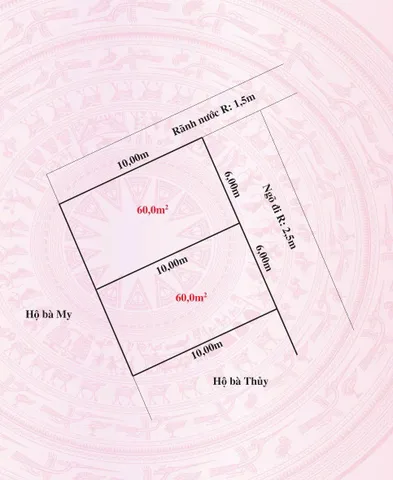 Bán 60 m Thuỷ Đường. Ngay đường máng nước. L/h: 076.231.9990