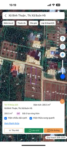 Bán đất 285.5m² có sẵn 60m² thổ cư ngang 10m giá 550 triệu tại Xã Bình Thuận Thị xã Thị Xã Buôn Hồ