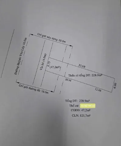 Bán đất 228m² 10.9 tỷ tại Phường Phú Mỹ Thành phố Thủ Dầu Một