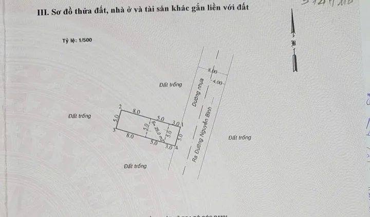 Kẹt bán ra gấp lô đất Khu Hoàng Hoa, Nguyễn Bình, 5x16m, Sổ riêng