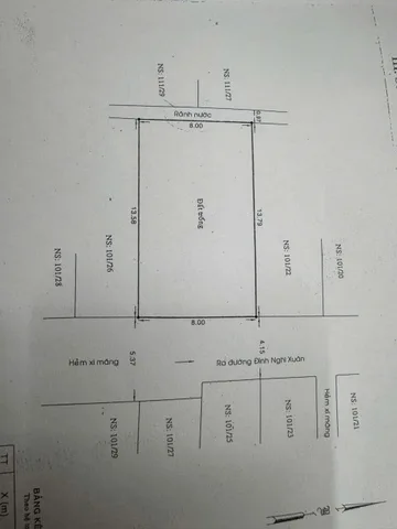 Bán đất đẹp thổ cư đường Đình nghi Xuân. Bình trị Đông  * 8 x14