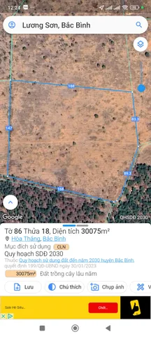 Bán đất 30075m² 2.1 tỷ tại Thị trấn Lương Sơn Huyện Bắc Bình