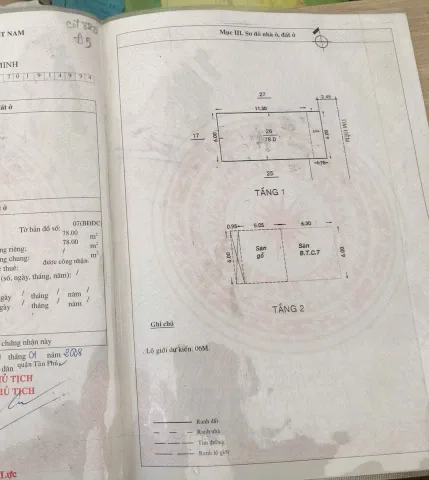 Bán nhà ✅78m²(6x13) 11🧄5 tỷ tại Phường Tân Quý Quận Tân Phú, 5 tầng