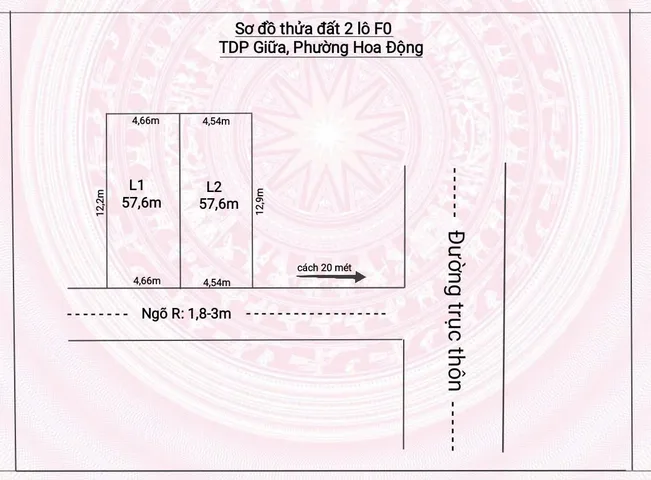 Bán 2 lô f0 Hoa Động , ngay gần TĐC Hoa Động. L/h: 076.231.9990 e Thuý
