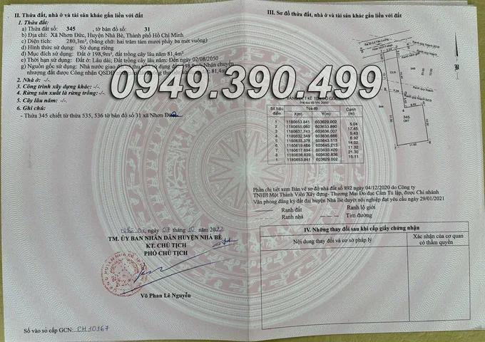 Bán đất gần mặt tiền Lê Văn Lương, 280.3m², 9.8 tỷ, Xã Nhơn Đức, Huyện Nhà Bè