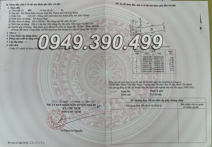 Bán đất đường Lê Văn Lương, 120.2m², 4.2 tỷ, tại Xã Nhơn Đức, Huyện Nhà Bè