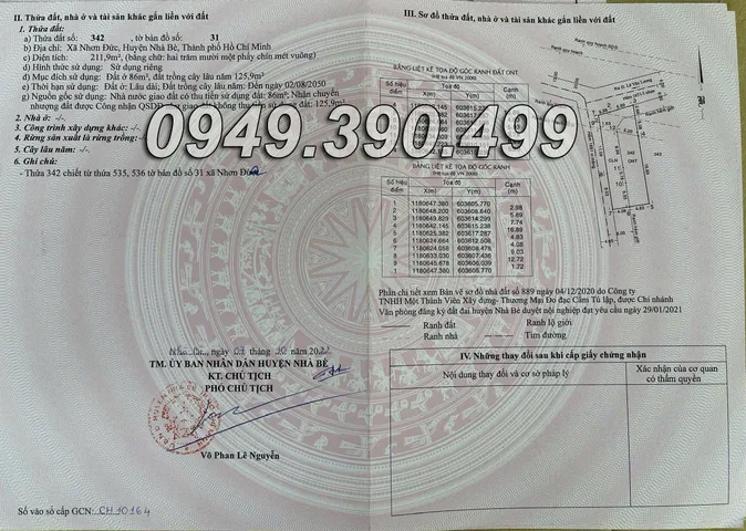 Bán đất đường Lê Văn Lương, góc 2 mặt tiền, 211.9m², 7.4 tỷ, Huyện Nhà Bè
