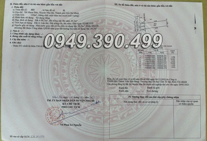 Bán đất đường Lê Văn Lương, 120m², giá 4.2 tỷ, Xã Nhơn Đức, Huyện Nhà Bè