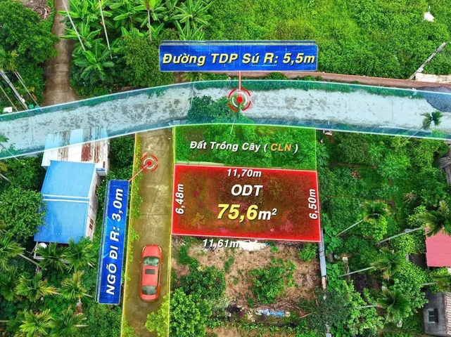 Bán 75.6m Lâm Động , ngõ 3 m ngay cạnh đường thôn ô tô vào tận nơi. L/h:076.231.9990 e Thuý
