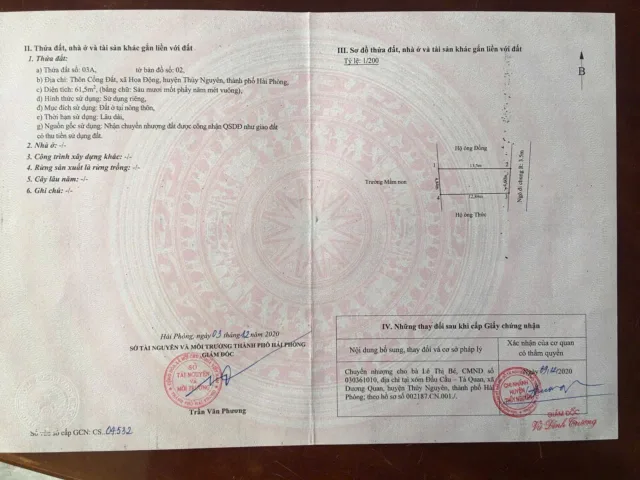 Bán 61.5 m Hoa Động.cách 203 :50 m xung quanh toàn nhà biệt thự . L/h:076.231.9990 e Thuý