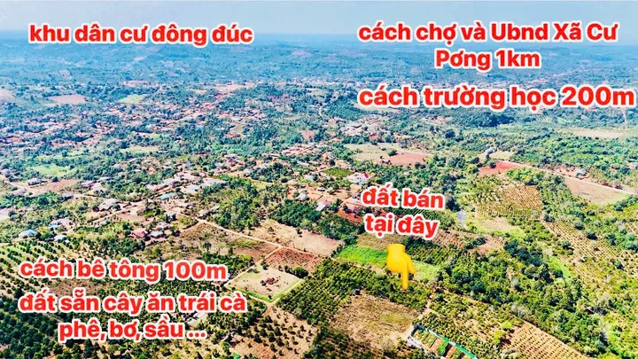 Bán đất 424.1m² giá 259 triệu tại Xã Cư Pơng Huyện Krông Búk