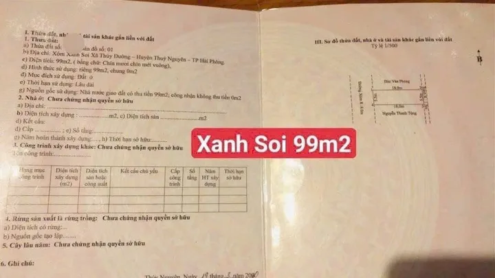 Bán 99 m đất xanh Soi Thuỷ Đường, ngay dự án Văn Phú. L/h:076.231.9990 e Thuý