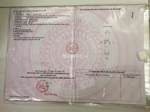 Bán đất thổ cư 150m² , giá 1.65 tỷ tại, Phường Chánh Phú Hòa, Thị xã Bến Cát, Bình Dương