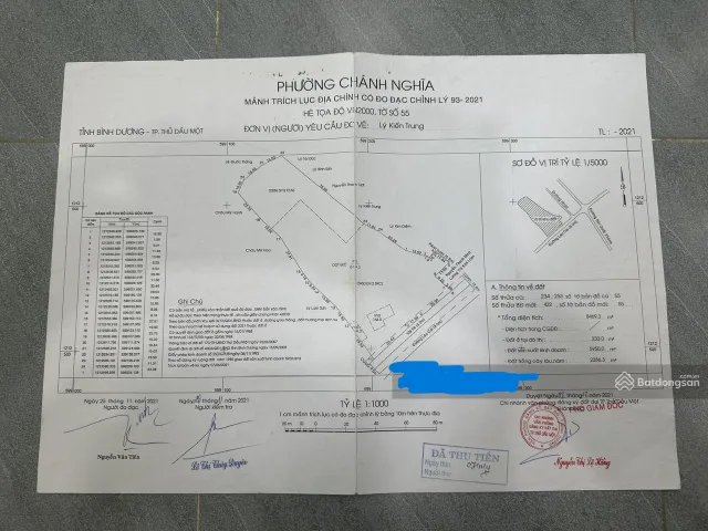 Bán đất xây chưng cư 8.469m2 (233 thổ cư 5.950 SKC. Phường Chánh Nghĩa, TP, TDM, Bình Dương