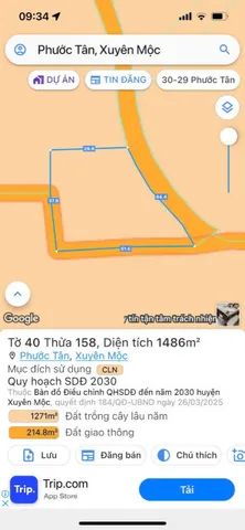Bán đất 3mt giá tốt. Xã Phước tân. Xuyên Mộc