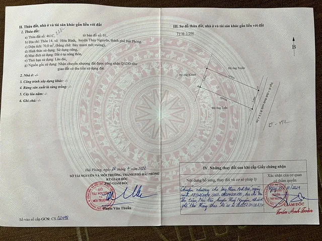 Chủ cần tiền bán nhanh lô đất tại hòa bình Thủy Nguyên 70m.l/h:076.231.9990 e Thúy