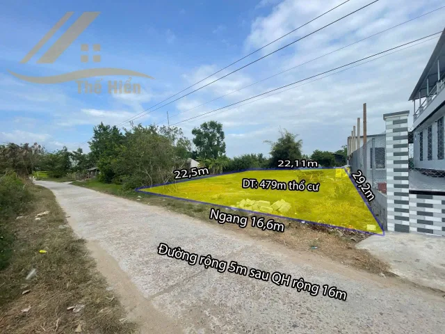 0763615365 Bán đất 479m² ngang 16,6m giá 860 triệu Xã Hòa Trí