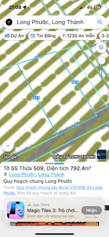 Bán đất 791.3m² ngang 20m giá 6.5 tỷ Xã Long Phước