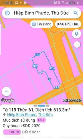 BÁN ĐẤT MẶT TIỀN ĐƯỜNG SỐ 2, HIỆP BÌNH PHƯỚC - 600m2 - GIÁ 50 TỶ