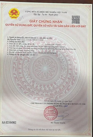 (S671)(Đã bán) Đất gần Quốc Lộ 22, xã Phước Hiệp, dt 175m2, thổ 164m2 , đất ở hiện hữu, giá chỉ 1 tỷ 500