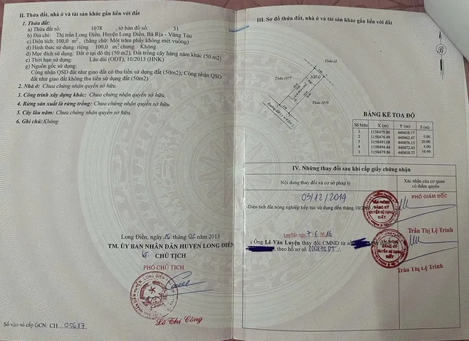 Bán đất 100m² ngang 5m giá 890 triệu Xã Long Điền