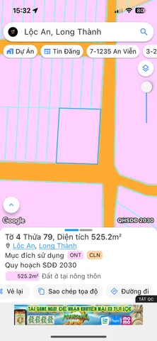 Bán đất 525.3m² ngang 20m giá 5.7 tỷ Xã Long Thành