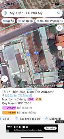 Bán đất 248,4m² ngang 7m giá 6 tỷ Phường Phú Mỹ