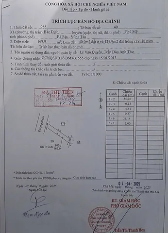 Bán đất 170m² ngang 5m giá 1.2 tỷ Phường Tân Thành