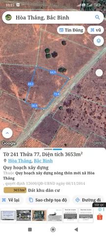Bán đất 3650m² giá 3 tỷ Xã Hòa Thắng