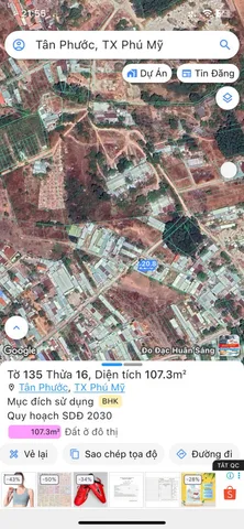 Bán đất 107.3m² ngang 5m giá 1.49 tỷ Phường Tân Phước