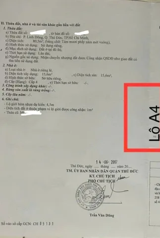 Lô đất 80m² p.Linh Đông 5ty5 HxH
