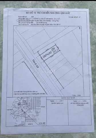 Bán đất 255.7m² ngang 9.0m giá 3 tỷ Xã Hòa Hội