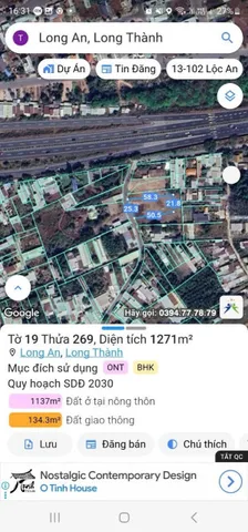 Bán đất 2780m² ngang 45m giá 18.07 tỷ Xã Long Thành