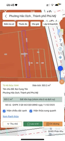 Bán đất 504m² ngang 6.1m giá 2.1 tỷ Phường Tân Thành