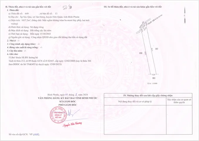 Bán đất 1037,2m² ngang 11,25m giá 235 triệu Xã Tân Hưng 📞 Liên hệ chính chủ: 0901.370.396