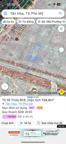 Bán đất 135m² ngang 5m giá 1.49 tỷ Phường Tân Hải