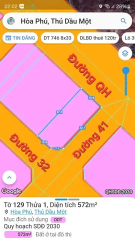 Bán đất 863.9m² ngang 30m giá 25.4 tỷ Phường Bình Dương