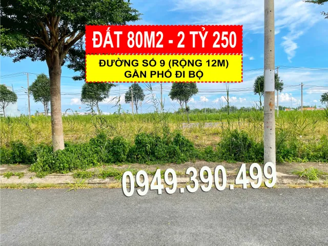Bán đất 80m² khu Saigon Village - Lô dãy B8, giá 2.25 tỷ, Đường số 9 (rộng 12m).