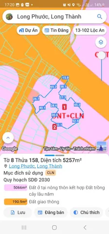 Bán đất 6000m² ngang 15m giá 80 tỷ Xã Long Phước