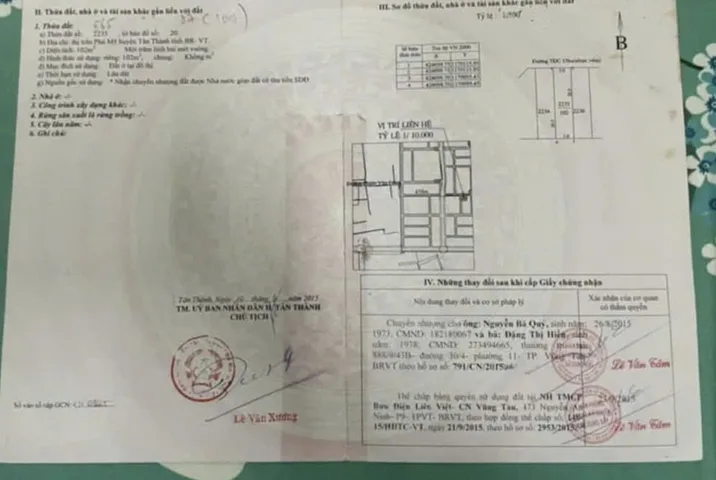 Bán đất 104m² ngang 5m giá 2.9 tỷ Phường Phú Mỹ