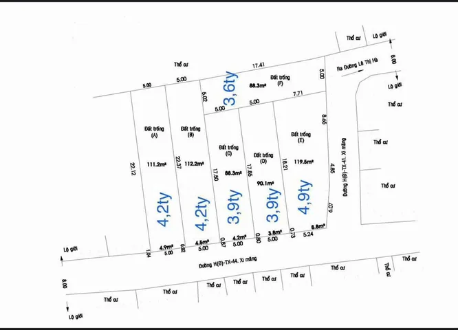 Bán đất 90m² ngang 5m giá 3.7 tỷ Xã Hóc Môn - Đã bán