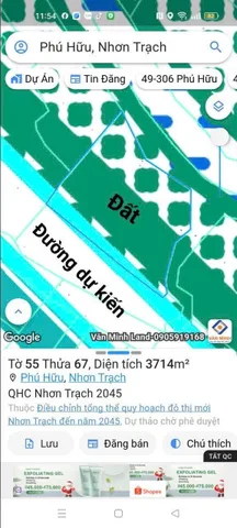 Bán đất 3714m² ngang 63m giá 6.3 tỷ Xã Đại Phước