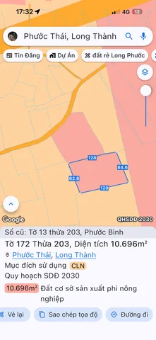 Bán đất 22000m² ngang 98m giá 38tỷ Xã Phước Thái