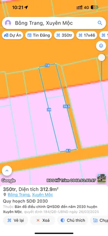 Bán đất 309.2m² ngang 8m giá 2.8 tỷ Xã Xuyên Mộc