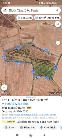 Bán đất 16804m² giá 1 tỷ Xã Sông Lũy