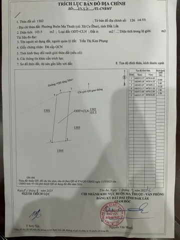 Bán đất MT GIẢI PHÓNG 104.1m² ngang 5m giá 2.79 tỷ Phường Buôn Ma Thuột