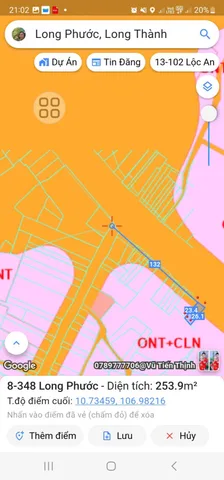Bán đất 256.5m² ngang 10m giá 10 tỷ Xã Long Phước