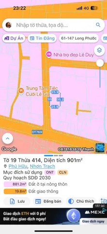 Bán đất 901m² ngang 35m giá 18.5 tỷ Xã Đại Phước